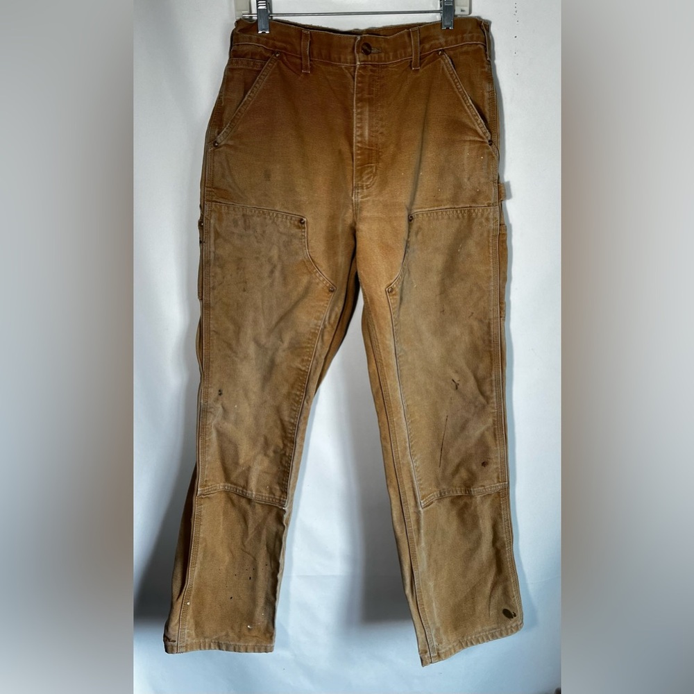 Carhartt B01 - Double Front Work Loose Fit Pant in Brn Size 33x32